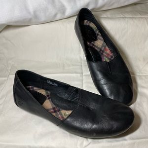 Born Sebra Black Leather Slip-Ons